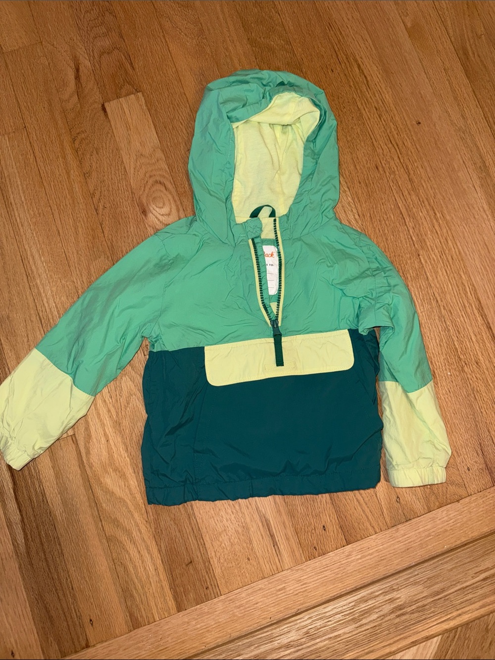 Cat & Jack Kids Hooded Jacket in Teal & Light Yellow